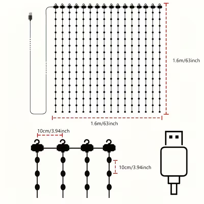 Kurtyna Świetlna LED Inteligenta Aplikacja
